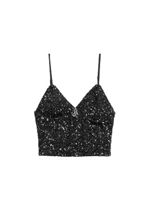 Top Aniye by donna Kira 185718 Nero paillettes scollo a v spalline regolabili Aniye by | Top | 185718336